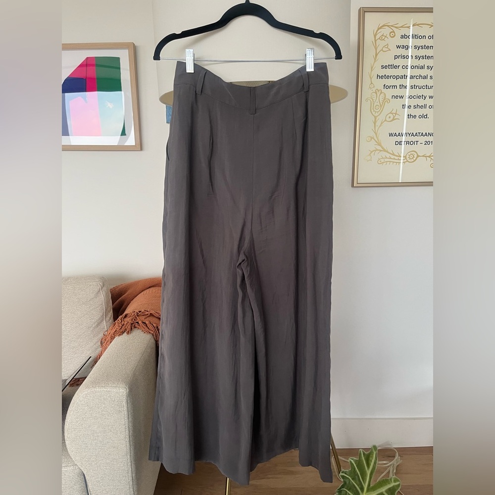 Zara grey wide leg flowy trousers